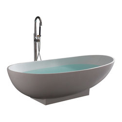 ADM Bathroom Design - ADM Oval Freestanding Bathtub, Glossy White, 70.9" - Bathtubs