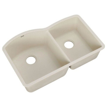 Blanco 440177 20.8"x32" Granite Double Undermount Kitchen Sink, Biscuit