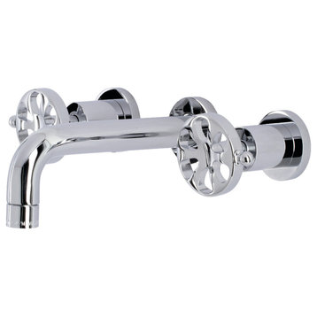 Kingston Brass KS8121RX Belknap Two-Handle Wall Mount Bathroom Faucet, Chrome