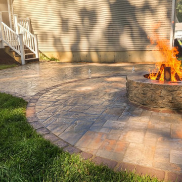Paver Patio with Fire Pit Installation - Clifton Park, NY