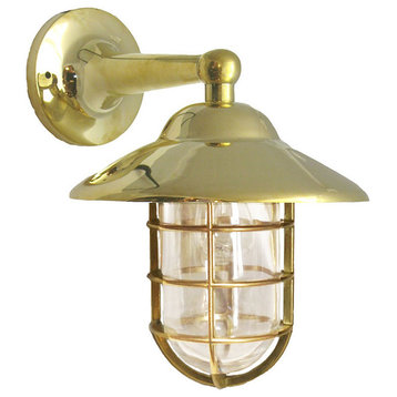 Solid Brass Nautical Starboard Sconce Shiplights (Indoor / Outdoor), Unlacquered