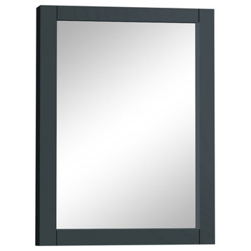 28" Wood Frame Mirror, Dark Gray