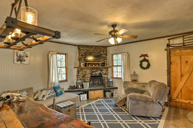 Living room - rustic living room idea in Albuquerque
