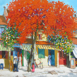 Street Scene in Summer - Paintings