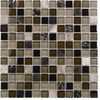 MTO0210 Modern Squares Brown Glossy Glass Stone Mosaic Tile