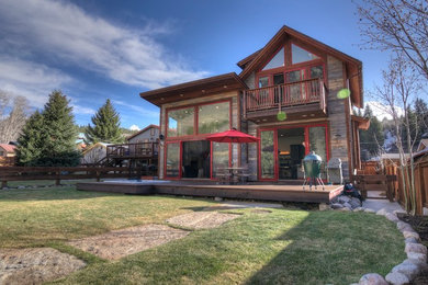 Photo of a contemporary home design in Denver.