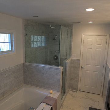 Basking Ridge All Carerra Master Bath