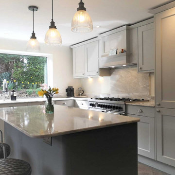Dove Grey and Light Grey Shaker Style Kitchen