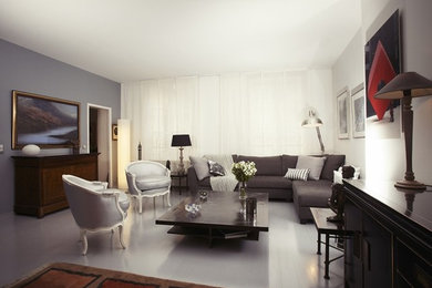 Idée de décoration pour une salle de séjour design.