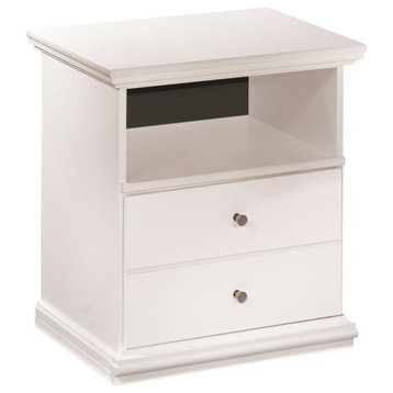 Bowery Hill 1 Drawer Wood Nightstand in White