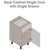15 Base Cabinet Single Door Single Drawer with Shaker White Matte door