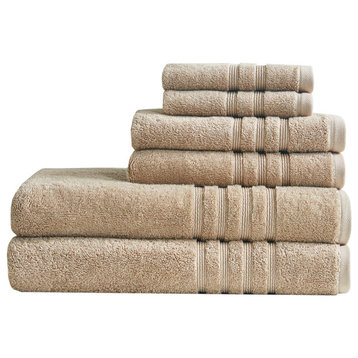 Clean Spaces Nurture Sustainable Antimicrobial Bath Towel 6 Piece Set, Natural