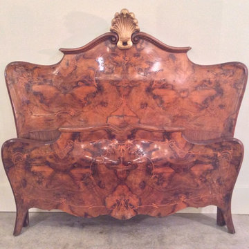 Rosewood curved Queen size bed