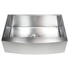 33" Curved Front Apron Stainless Steel Single Bowl Kitchen Sink Package