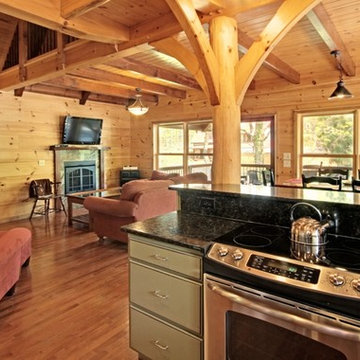 Jawbone Cabin Timber Frame Kitchen