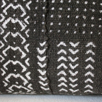 Vintage African Mud Cloth Accent Pillows with Down Insert