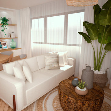 Decoración de salón comedor y cocina de 30 m²