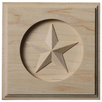 Austin Star Rosette Maple, 4 1/4"W x 4 1/4"H x 3/4"P