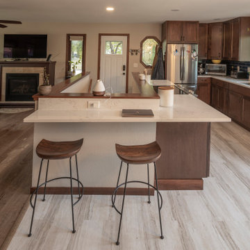 Kitchen Island Meets Staircase