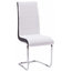 Modern Set of 2 Chairs Upholstered, Faux Leather With Chrome Plated Base, White