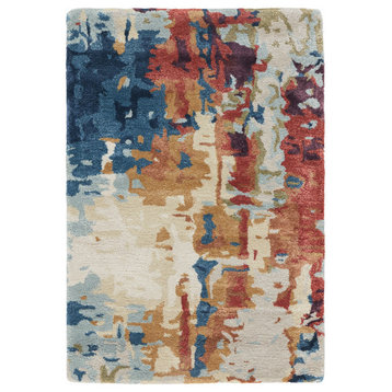 Jaipur Living Matcha Handmade Abstract Area Rug, Multicolor/Red, 2'x3'