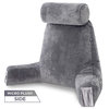 Medium Husband Pillow Iron Gray Removable Neck Roll, Reversible Cover