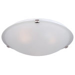 Maxim Lighting International - Malaga 3-Light Flush Mount, Satin Nickel, Frosted - Shed some light on your next family gathering with the Malaga Flush Mount. This 3-light flush-mount fixture is beautifully finished in satin nickel with frosted glass shades and will match almost any existing decor. Hang the Malaga Flush Mount over your dining table for a classic look, or in your entryway to welcome guests to your home.