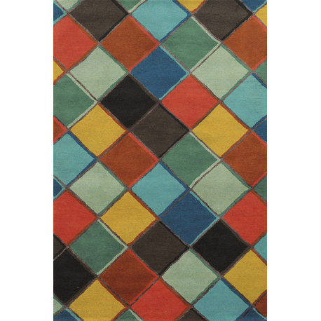 Gillespie Avenue GV8835 Multi-Colored Color Block Area Rug, Rectangular 5'x8'