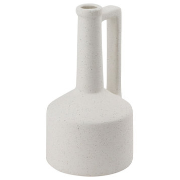 Burton Off-White Ceramic Jug Style Vase, 11"
