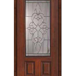 Entry Single Door 80 Fiberglass Courtlandt 2 Panel 3/4 Lite - Front Doors