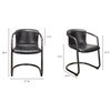 Freeman Dining Chair Onyx Black Leather, Set of 2