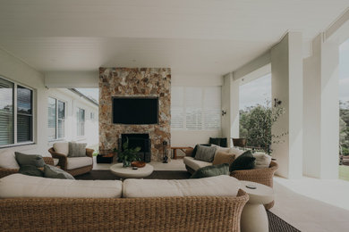 Photo of a transitional home design in Sydney.