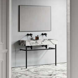 Vernante Vanity Unit with Arabescato Marble Basin 1200mm - Bathroom Vanity Units & Sink Cabinets