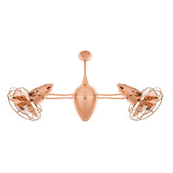 Ar Ruthiane Copper Dual Ceiling Fan with Metal Blades - Ceiling Fans