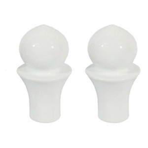 2 3//8-inch Tall Matte White Urbanest Set of 2 Key Lamp Finials
