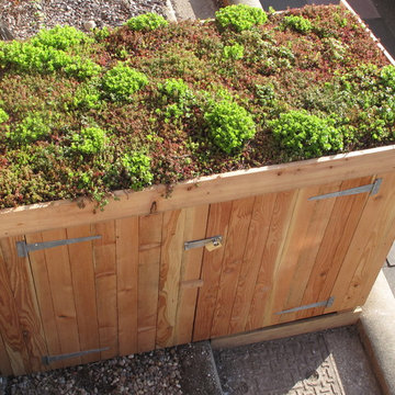 Green roof bike shed projects