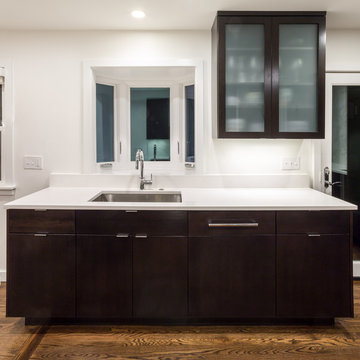 White Zen Quartz & Mystery White Marble Backsplash
