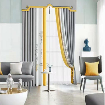 QYFL9016D Illawarra Flower Faux Linen Eyelet Ready Made Extra Wide Curtains For