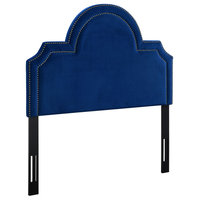 Laylah Full Headboard in Navy Velvet