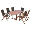 vidaXL Patio Dining Set 7 Piece Dining Table for Balcony Solid Wood Acacia