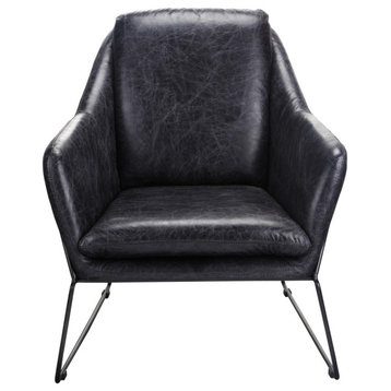 Greer Club Chair Onyx Black Leather
