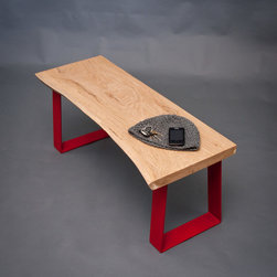 Live Edge Honey Oak Bench - Indoor Benches
