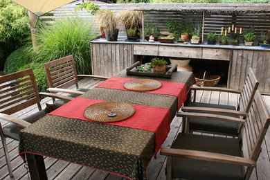 Design ideas for a small asian side yard garden for summer in Berlin.