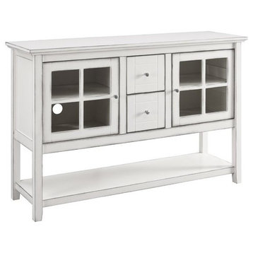 52" Wood Console Table Buffet TV Stand, Antique White