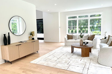Trendy living room photo in New York