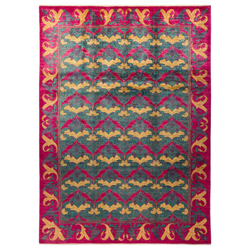 Arts and Crafts, Hand-Knotted Area Rug, 9'1"x12'0", Purple