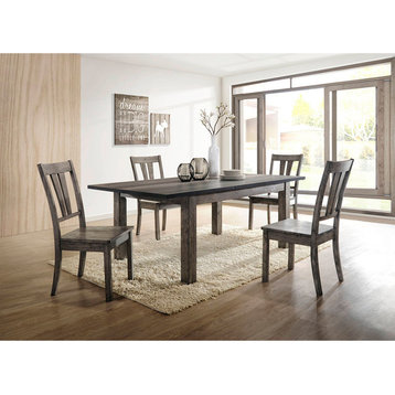 Drexel Dining 5PC Set, 78x42x30H Table, 4 Wood Side Chairs