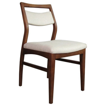 Kendra Side Chair, light walnut / linen, set of 2 chairs