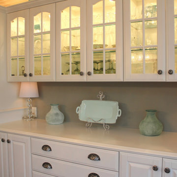 Florid Leaves on built-in hutch Satin Nickel NHK-102-SN, NHBP-802-SN