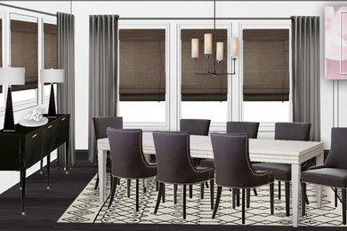 Example of a transitional dining room design in Miami